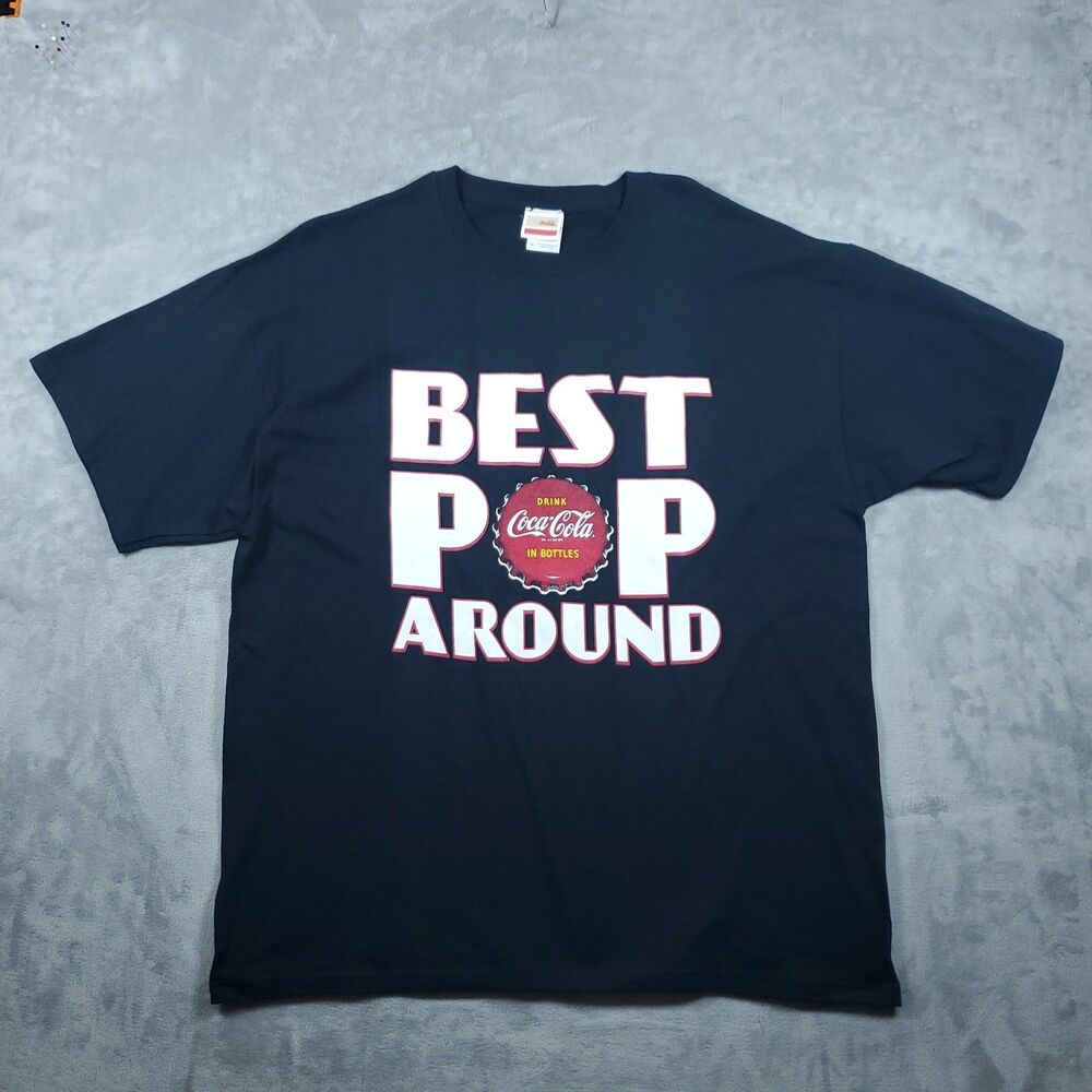 Classic Coca Cola Shirt Mens Xtra Large Black White Best Pop Around Father's Day